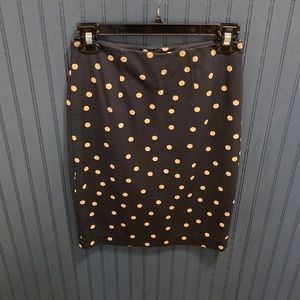 Ann Taylor, polkadot pencil skirt, navy and beige